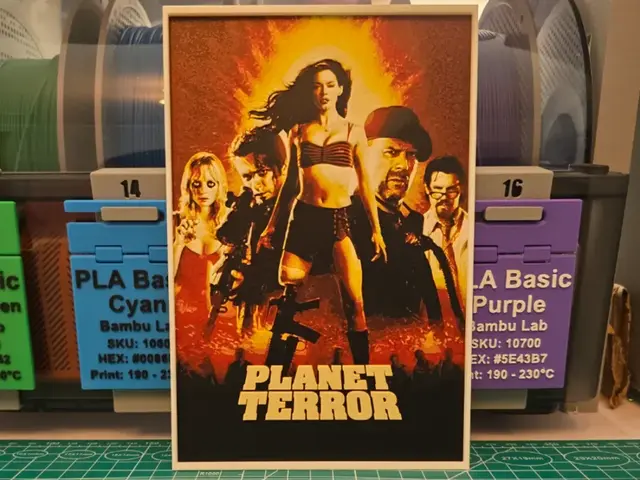 HueForge model: Planet Terror Movie Poster - Hueforge Art by Lumpy3D