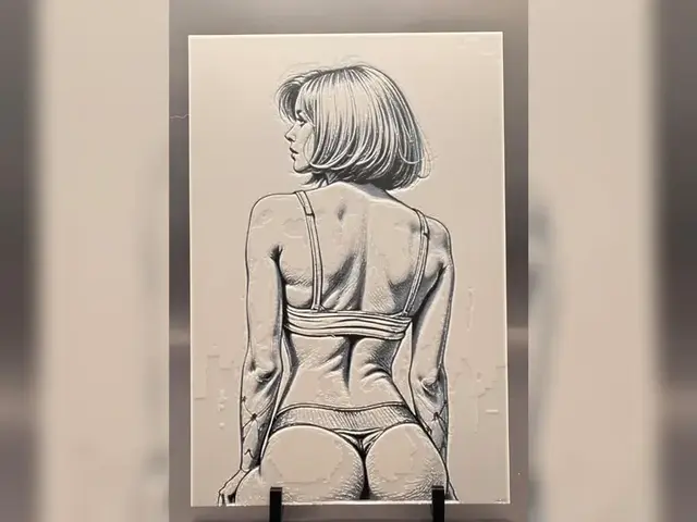 HueForge model: Looking Back Risqué Pencil Hueforge Sketch by Thadius