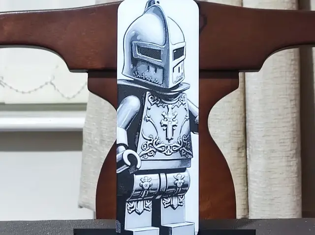 Brick Knight Minifig Bookmark - 2 Color
