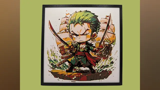 HueForge model: Roronoa Zoro - Chibi Edition - One Piece Hueforge by Canadian Gamer