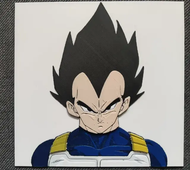 HueForge model: Portrait Vegeta by Litolunar