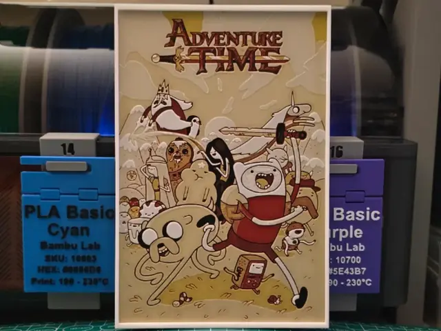 HueForge model: Adventure Time Poster - Hueforge Art by Lumpy3D