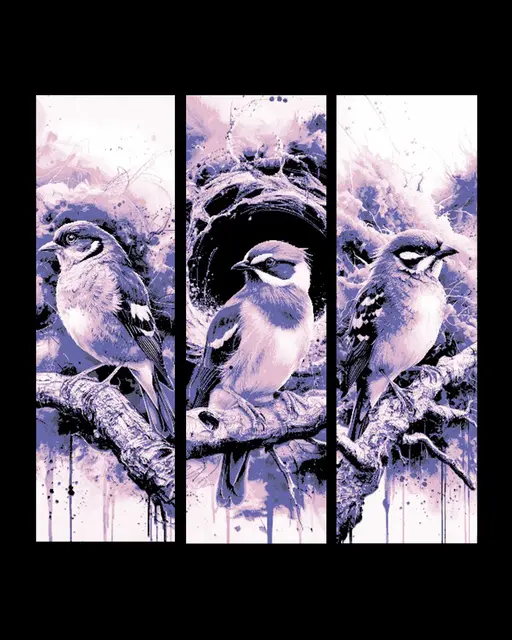 HueForge model: Set of Bookmarks sharing pictures of little, wonderful birdies by BooneCo3d