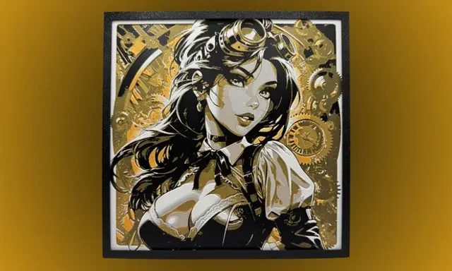 HueForge model: Steampunk Lady - Hueforge by Canadian Gamer