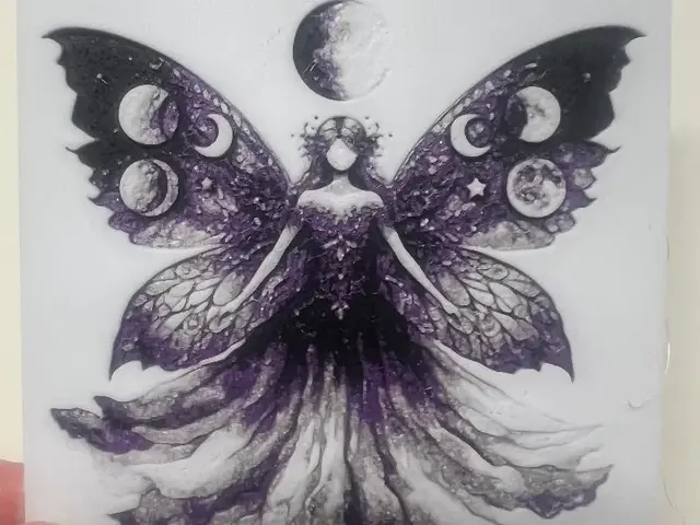 HueForge model: Light Moon Fairy - lunar phase coaster by Leafy