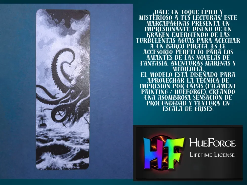 Bookmark Epic Kraken by FYTY112 HueForge model: Bookmark Epic Kraken by FYTY112