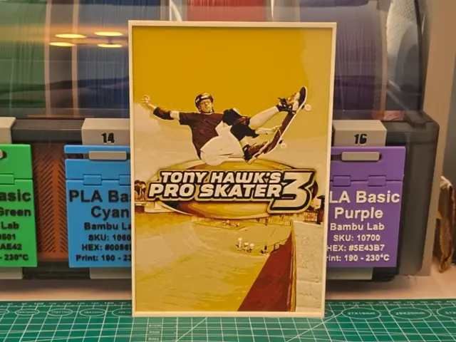 HueForge model: Tony Hawk's Pro Skater 3 Poster - Hueforge Art by Lumpy3D