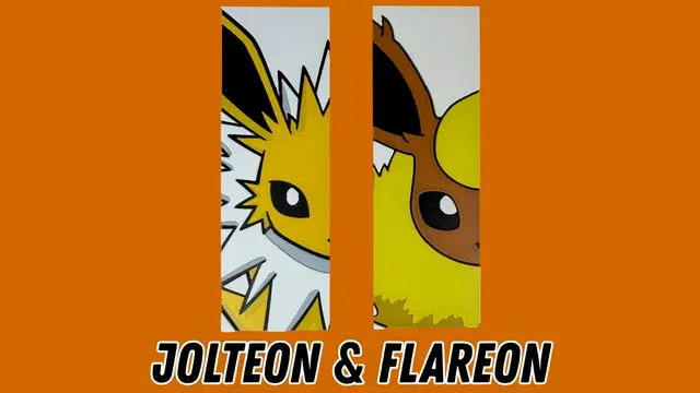 HueForge model: Jolteon & Flareon - Pokemon Face Bookmark Set by Canadian Gamer