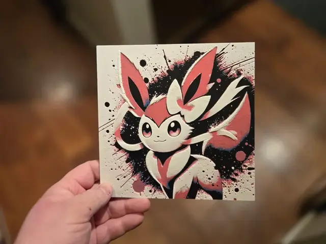 HueForge model: Graffiti Sylveon Hueforge by 3Ree Printing