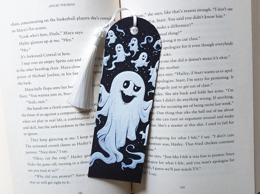 Bookmark, Halloween Ghosts, Cartoon by Dame Jo HueForge model: Bookmark, Halloween Ghosts, Cartoon by Dame Jo