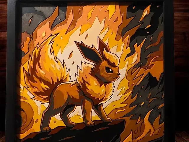 HueForge model: Flareon - Eeveelutions Series - Pokemon pt2 by Side Quest Hues
