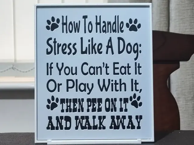 HueForge model: Dog Stress Sign - HueForge 2 Color by BoDad