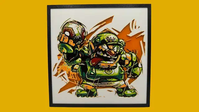 HueForge model: Wario - Super Mario Strikers Hueforge by Canadian Gamer