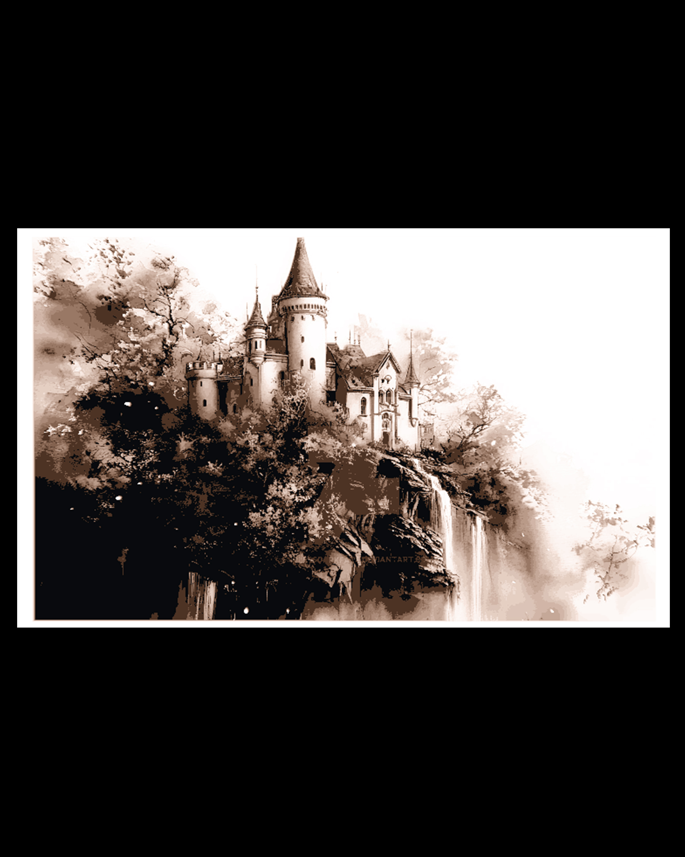 The castle on the cliff - Artistic depiction - Hueforge Art by BooneCo3d HueForge model: The castle on the cliff - Artistic depiction - Hueforge Art by BooneCo3d