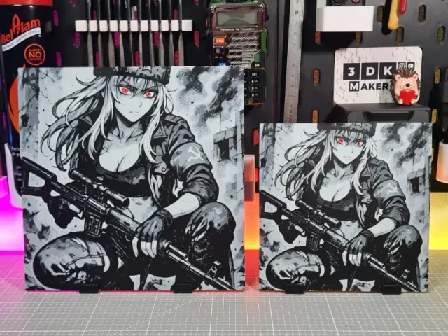 HueForge model: Girl Anime Soviet Sniper – Hueforge – 4 Colors by Montoya Maker