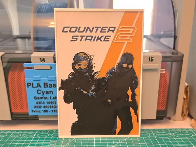 HueForge model: Counter-Strike 2 Game Poster - Hueforge Art by Lumpy3D