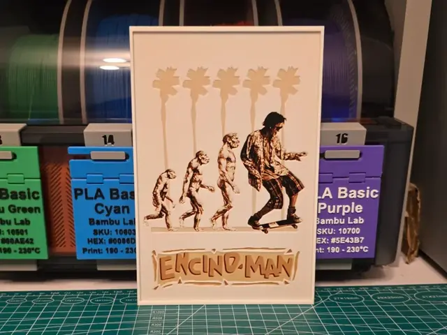 HueForge model: Encino Man Movie Poster - Hueforge Art by Lumpy3D
