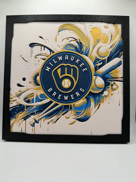 HueForge model: Milwaukee Brewers - MLB Hueforge by Canadian Gamer
