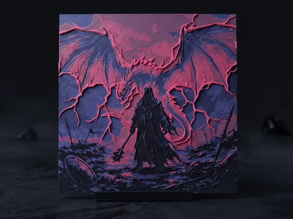 The Witch-King - 3 Colour Wall Art by LED HueForge model: The Witch-King - 3 Colour Wall Art by LED