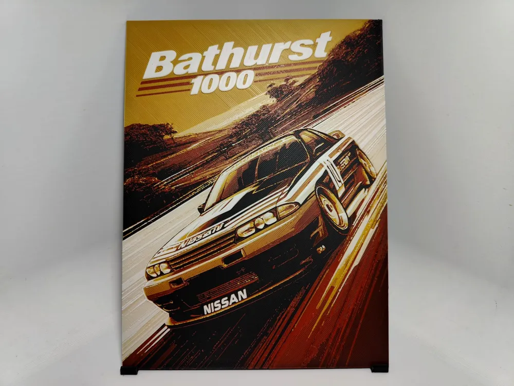 Bathurst 1000 Poster - Hueforge by BeaN HueForge model: Bathurst 1000 Poster - Hueforge by BeaN