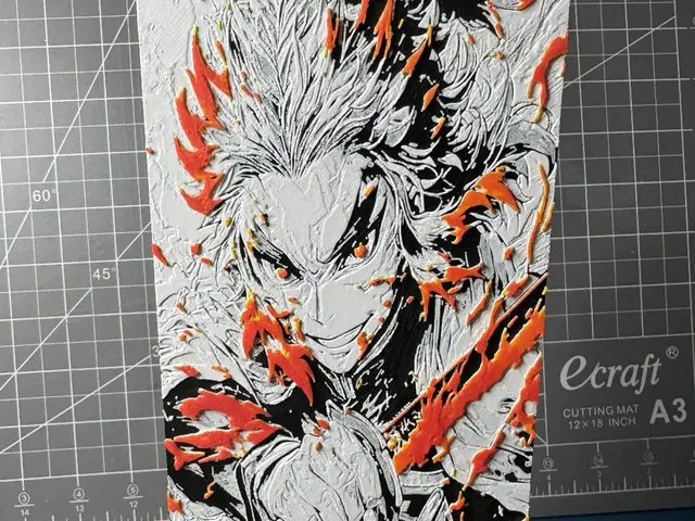 HueForge model: Hueforge kyojuro Rengoku Ablaze (Demon Slayer) by SBC Creations
