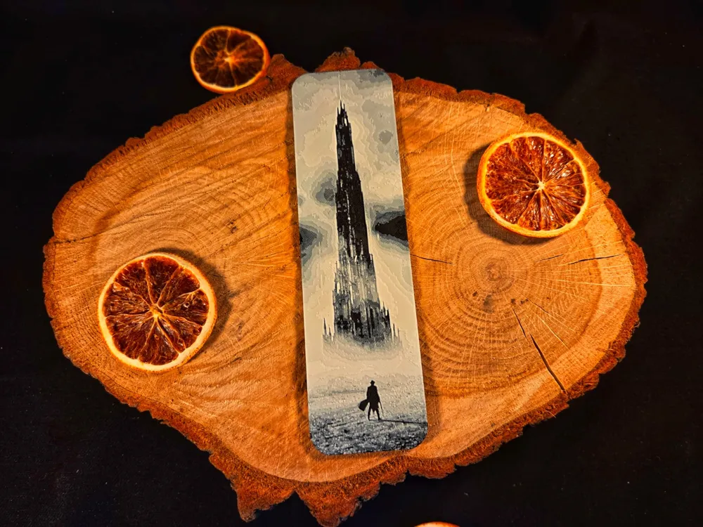 The Dark Tower bookamrk Stephen King inspired by EternalDesigns3D HueForge model: The Dark Tower bookamrk Stephen King inspired by EternalDesigns3D