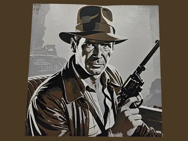 HueForge model: Indiana Jones by BusyKikiBee