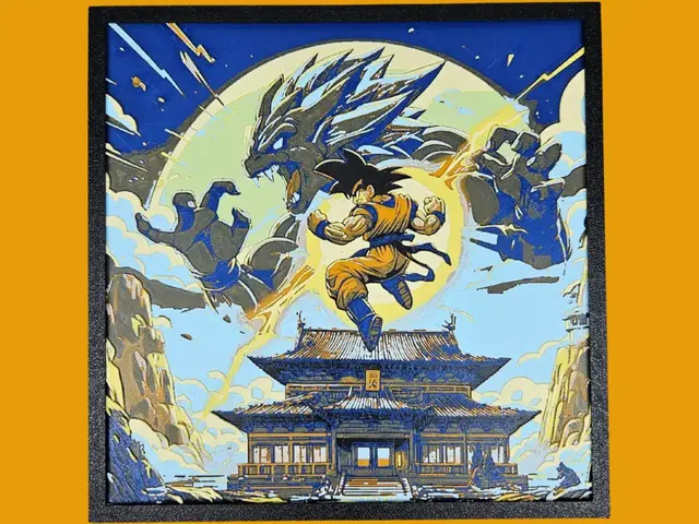 HueForge model: Dragon Ball Z Temple Fight by BusyKikiBee