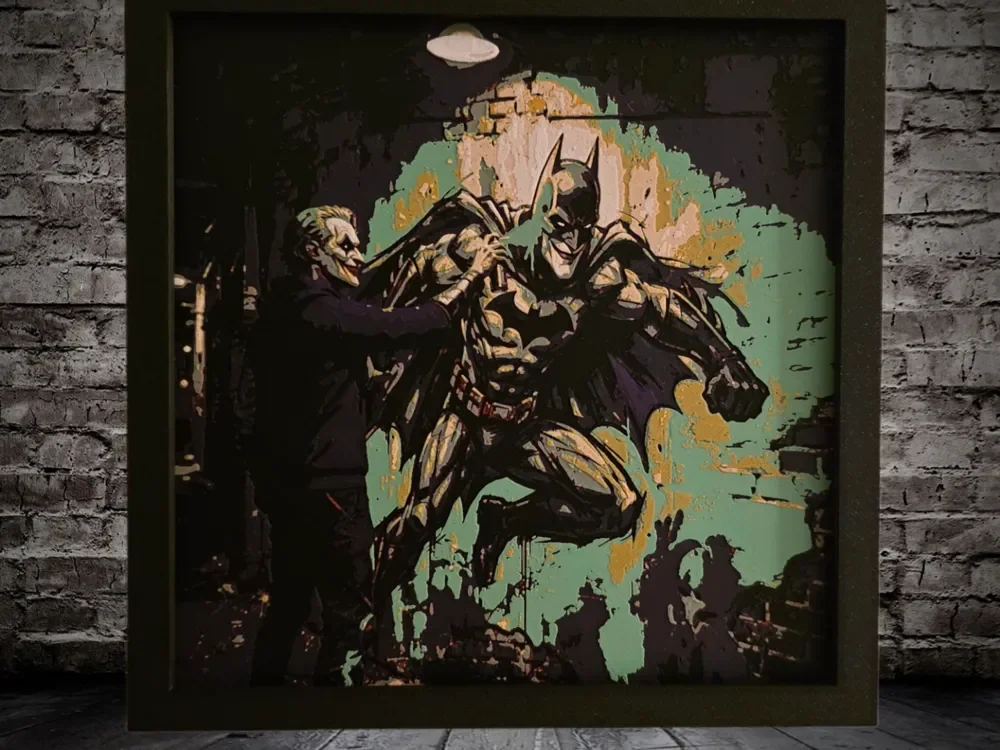 Joker (From Batman) - Graffiti 200x200 by Side Quest Hues HueForge model: Joker (From Batman) - Graffiti 200x200 by Side Quest Hues