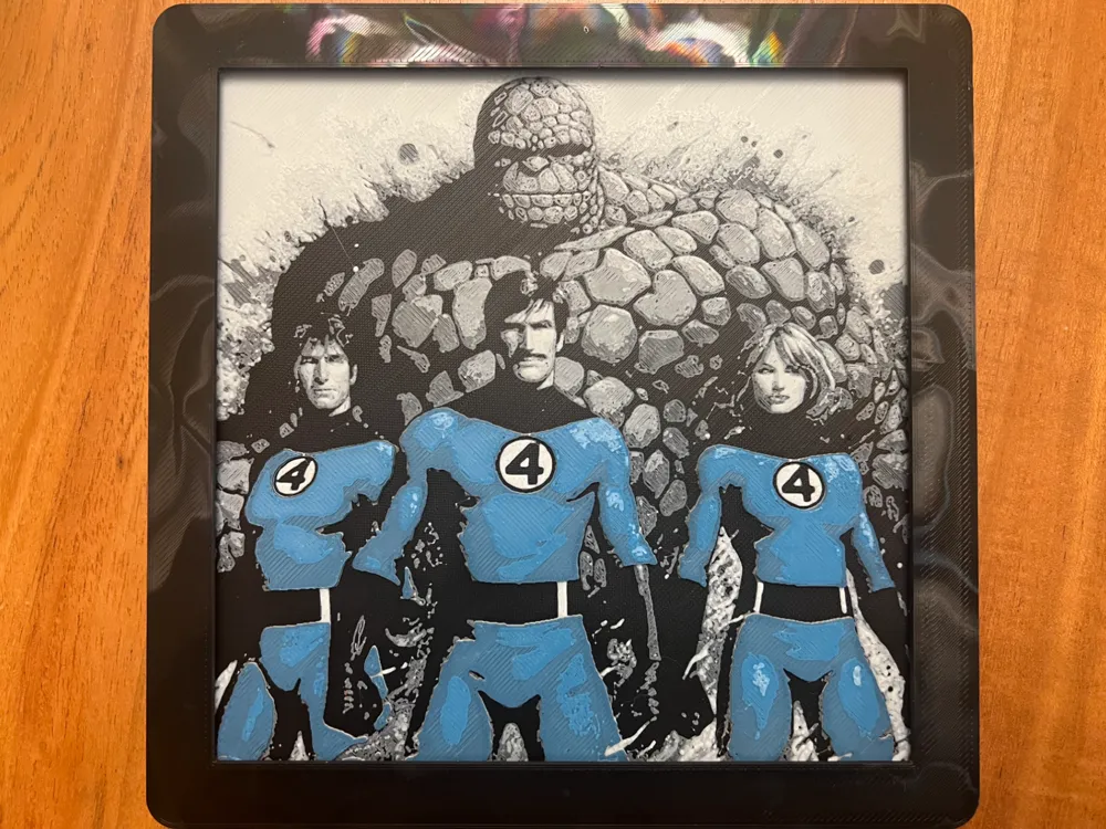 Fantastic Four by JustBe 3D Printing HueForge model: Fantastic Four by JustBe 3D Printing