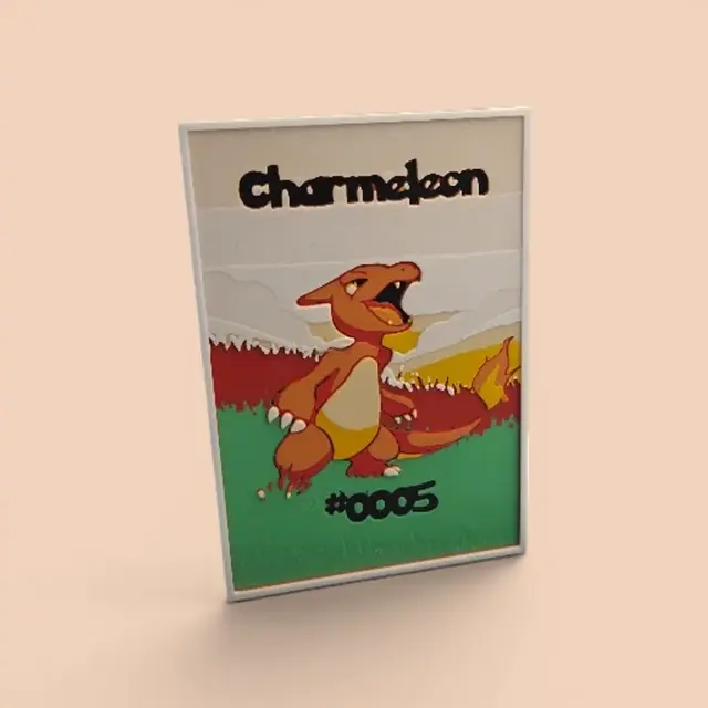 HueForge model: Charmeleon and Charizard Cards by MythicHue's