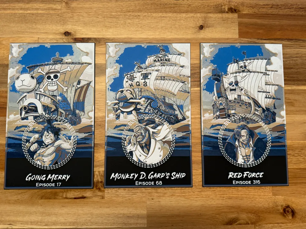 One Piece Triptych - Episodes 17 - 68 - 316 by Canadian Gamer HueForge model: One Piece Triptych - Episodes 17 - 68 - 316 by Canadian Gamer