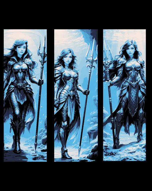 Princess Ariel has had enough and has changed her outfit to Defend her People - Set of bookmarks
