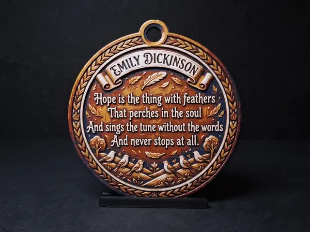 HueForge model: Poetry Circle - Emily Dickinson by LED