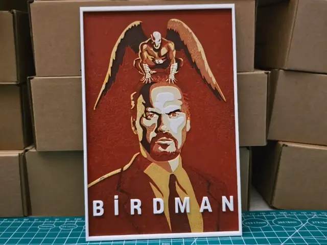 HueForge model: Birdman Movie Poster - Hueforge Art by Lumpy3D