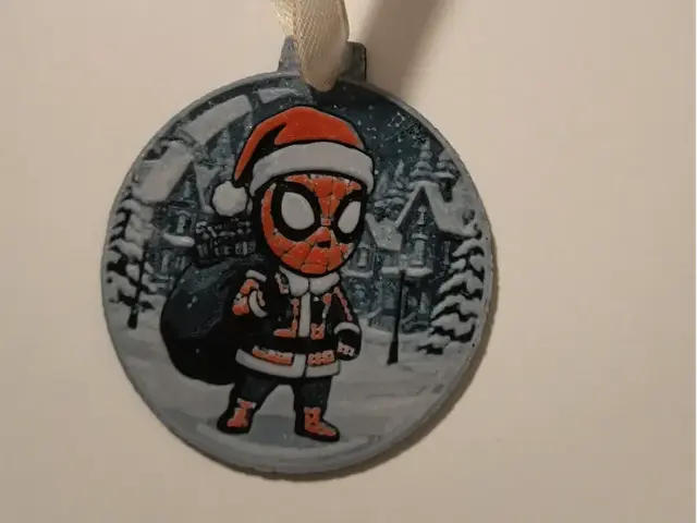 HueForge model: Christmas ornament hueforge Spiderman by 3DNesy