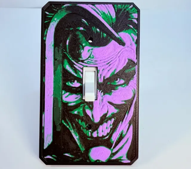 HueForge model: Joker Light Switch Cover Plate HueForge by Layered Visions