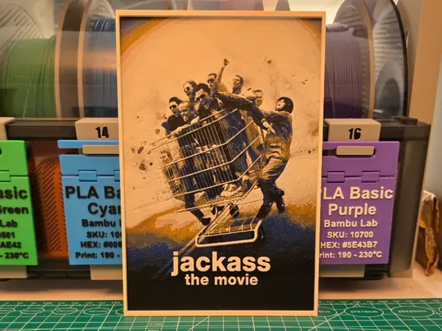 HueForge model: Jackass: The Movie Movie Poster - Hueforge Art by Lumpy3D