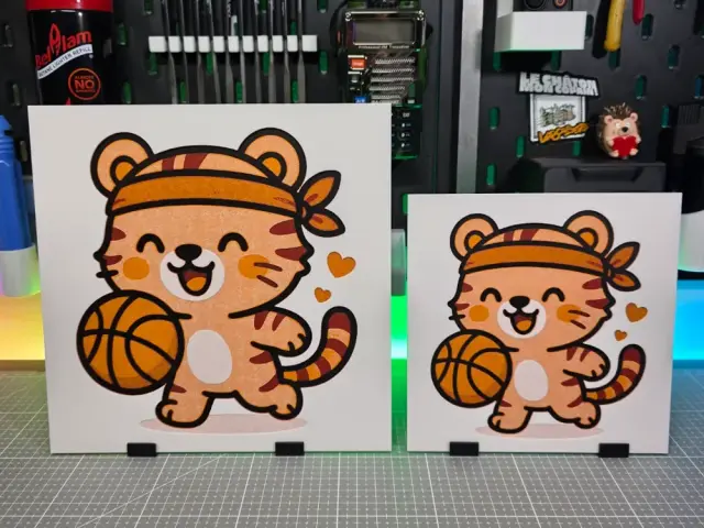 HueForge model: Cute Tiger Basketball - Hueforge - 4 Colors by Montoya Maker