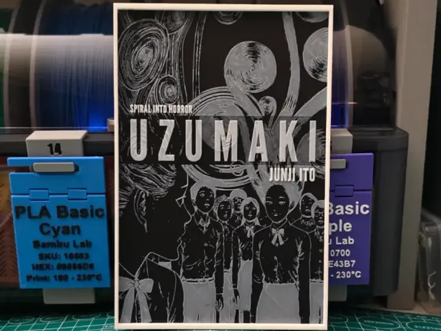 HueForge model: Uzumaki By Junji Ito Manga Poster - Hueforge Art by Lumpy3D