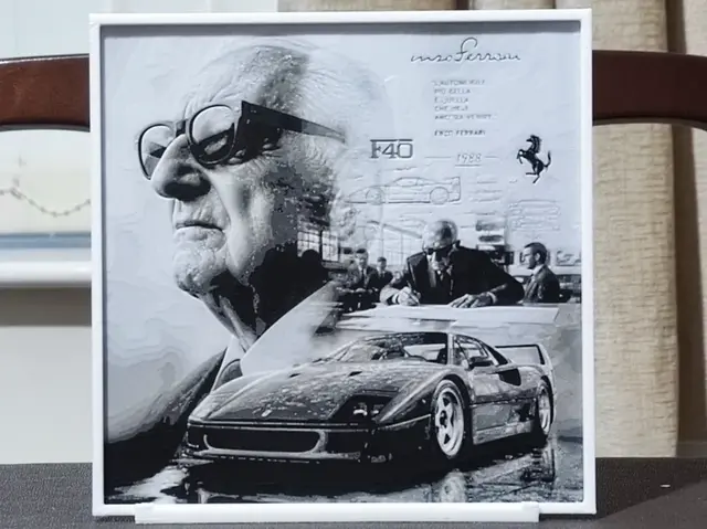 HueForge model: Double Exposure Enzo and the F40 - 3 Color by BoDad