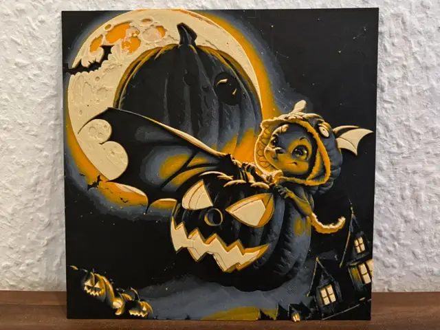 HueForge model: Halloween Hueforge - Pumpkin in the Moonlight by Reeftank&more