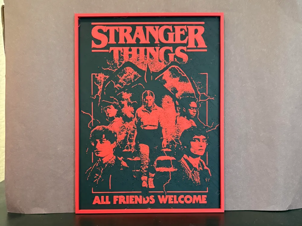 Stranger Things - All Friends Welcome Hueforge by Estiv HueForge model: Stranger Things - All Friends Welcome Hueforge by Estiv
