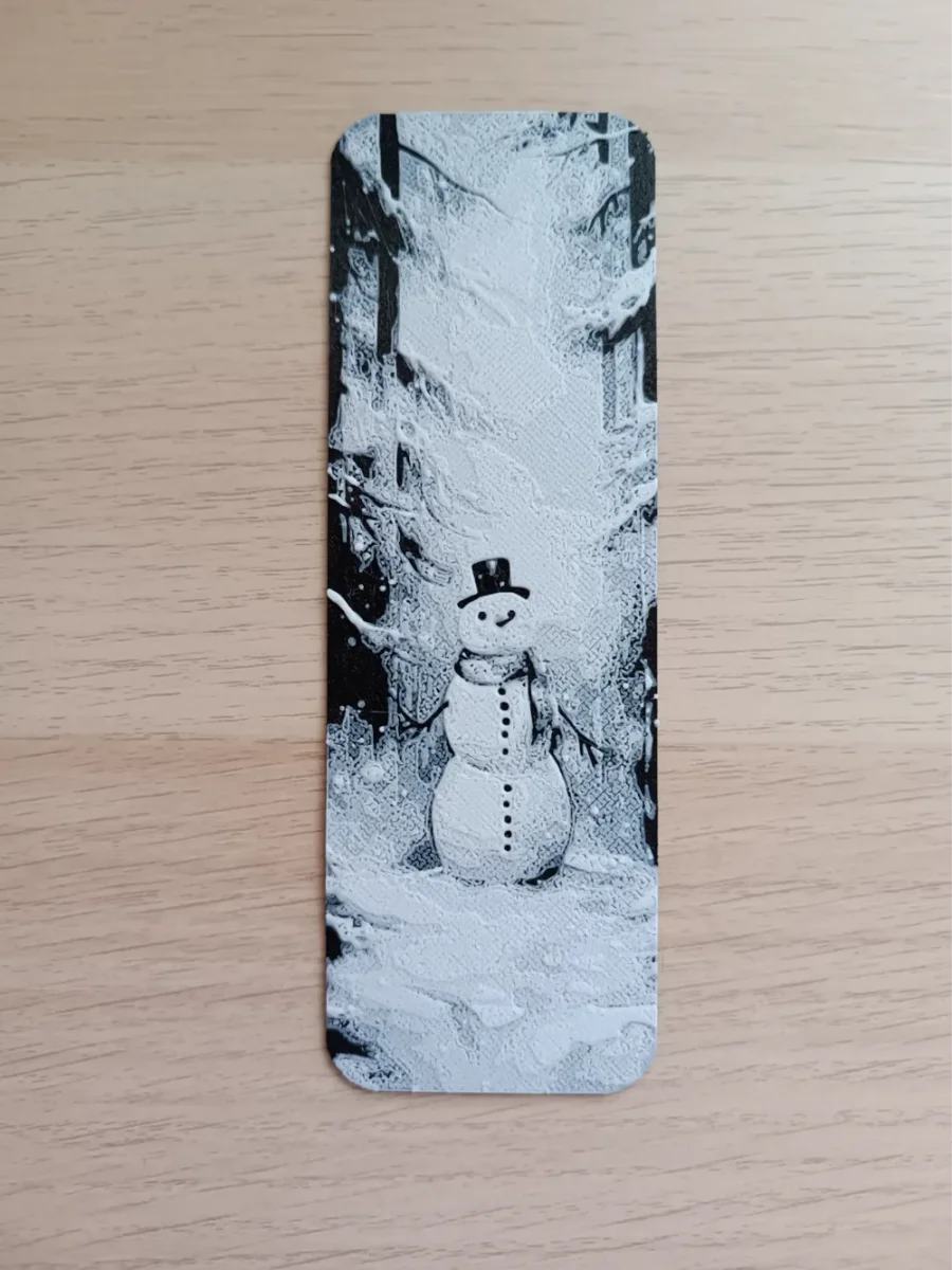 Snowman Bookmark by Atrus Design HueForge model: Snowman Bookmark by Atrus Design