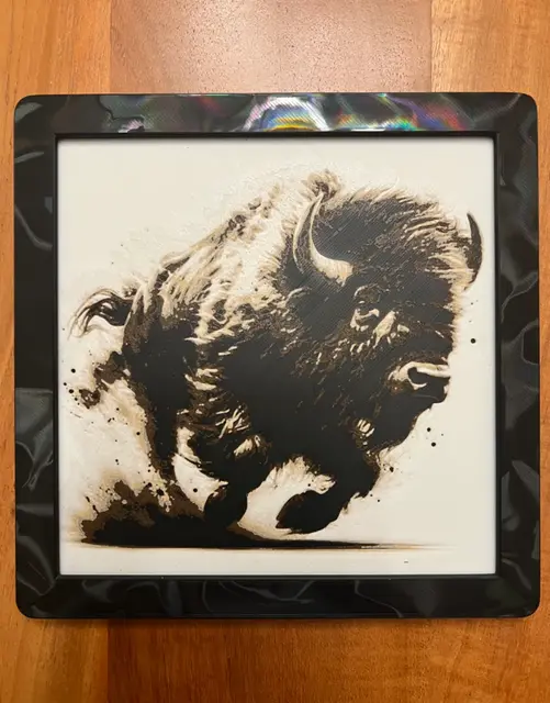 HueForge model: Charging Buffalo by JustBe 3D Printing
