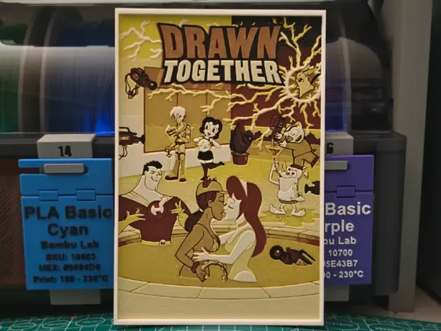 HueForge model: Drawn Together Poster - Hueforge Art by Lumpy3D