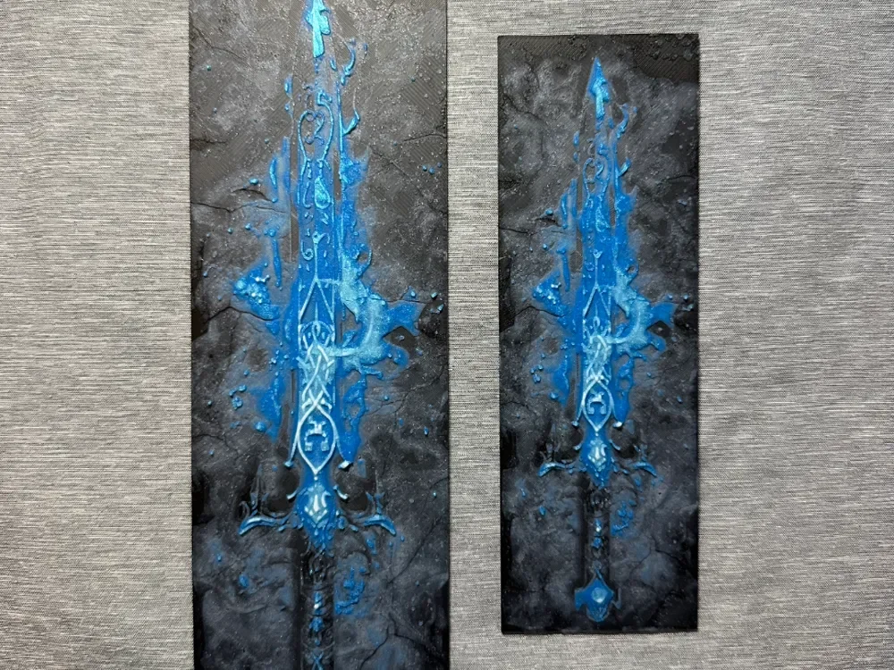 Blue Blade Hueforge Bookmark - 2 sizes by Hey Ben HueForge model: Blue Blade Hueforge Bookmark - 2 sizes by Hey Ben
