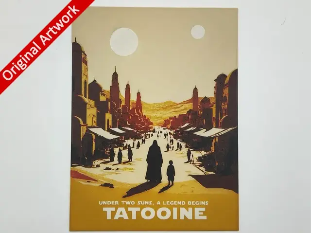 HueForge model: Tatooine travel poster - hueforge by Altf4-Formation