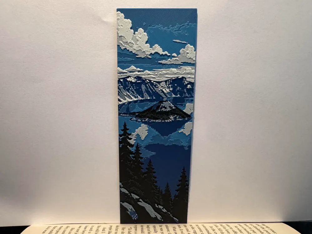 Crater Lake - Bookmark by LuCasper HueForge model: Crater Lake - Bookmark by LuCasper
