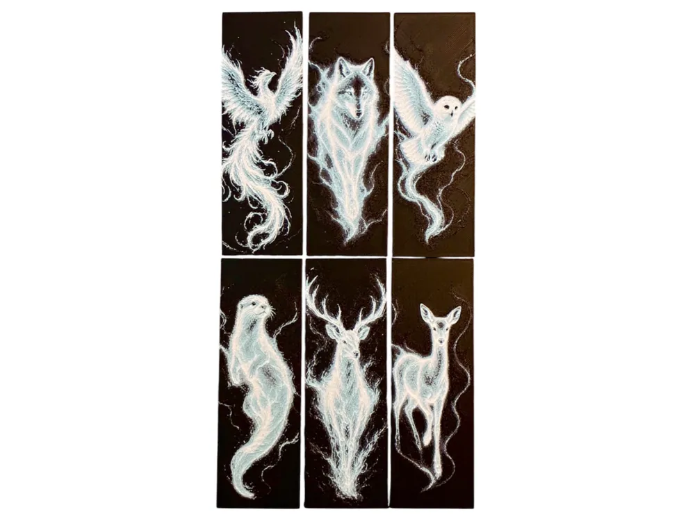 Harry Potter Patronus Bookmark Collection by The SkyLab 3D HueForge model: Harry Potter Patronus Bookmark Collection by The SkyLab 3D